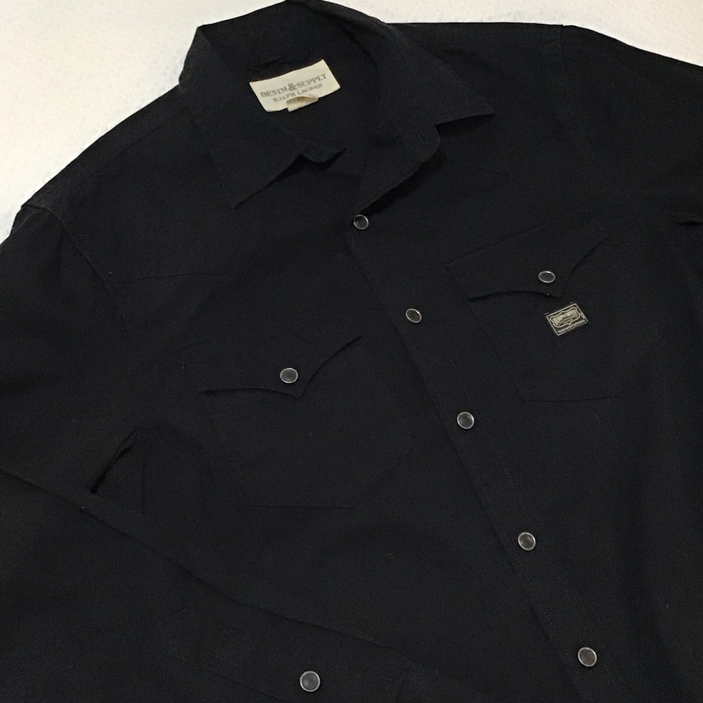 Denim & Supply Ralph Lauren Black Casual Button-Down Shirt